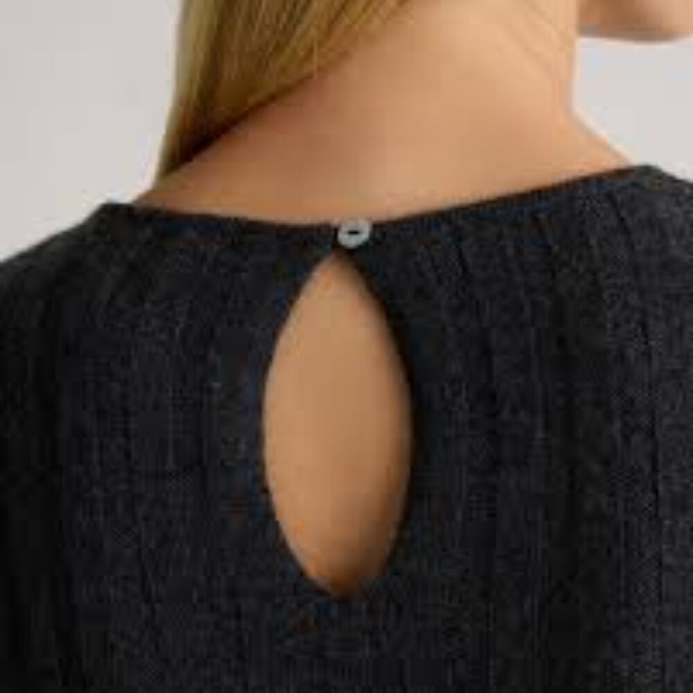NWT Quince Mongolian Cashmere Wide-Rib Midi Dress - Small - Black - Picture 3 of 5